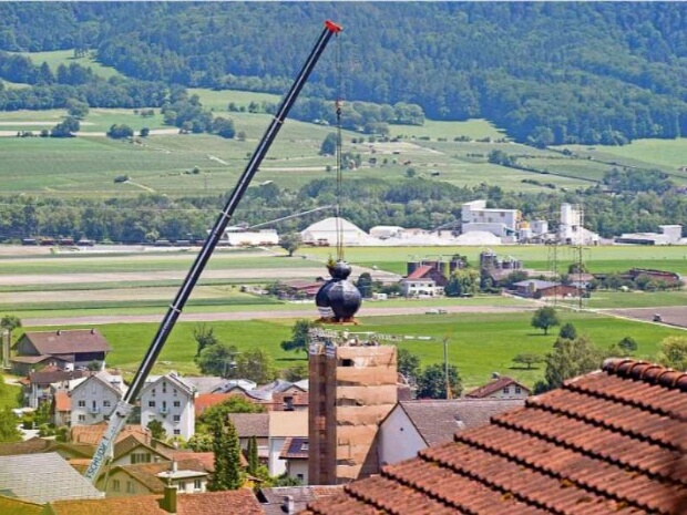 Erneuerung Kirchturmspitze der kath. Kirche Untervaz - 2017